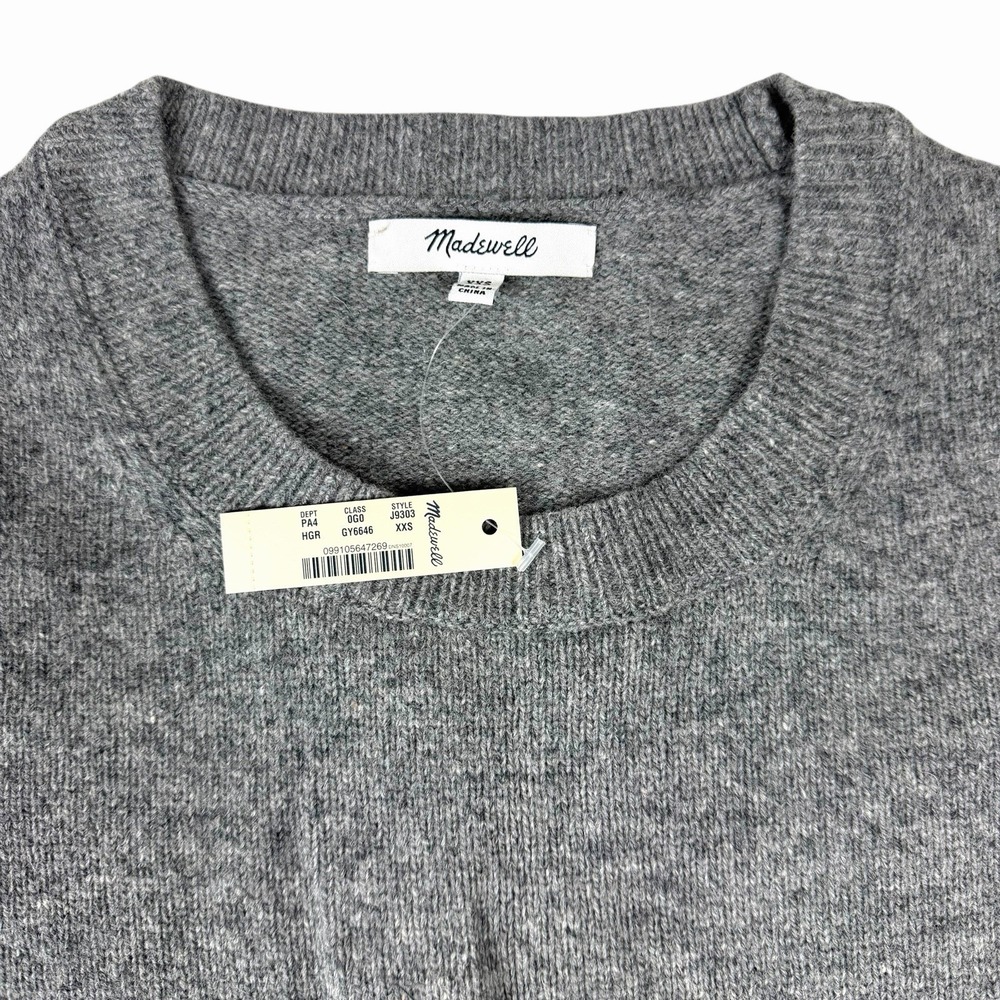 Madewell Sweater Dress Merino Wool‎ Gray Size XXS Minimalist Bodycon NWT - READ